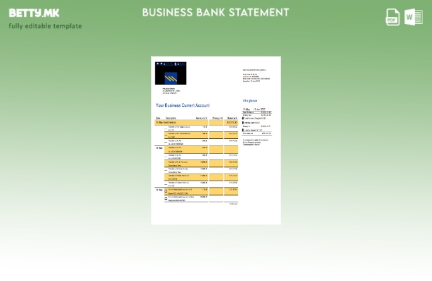модерен стил Деловна изјава на банката Пиреа Шаблон Word и PDF